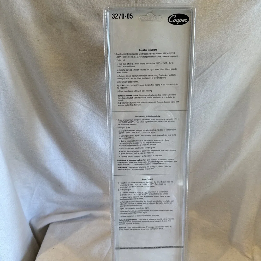 COOPER ATKINS 3270-05 Food Srvc Thrmomtr,Deep Fry,50 to 550 F 5WX72‎ New In Pkg